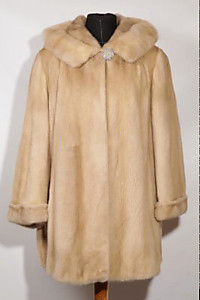 Норковый полушубок с капюшоном, цвет чайная роза 2001