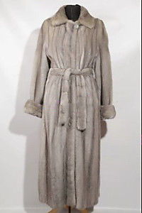 Роскошная норковая шуба в пол, цвет сапфир  1063